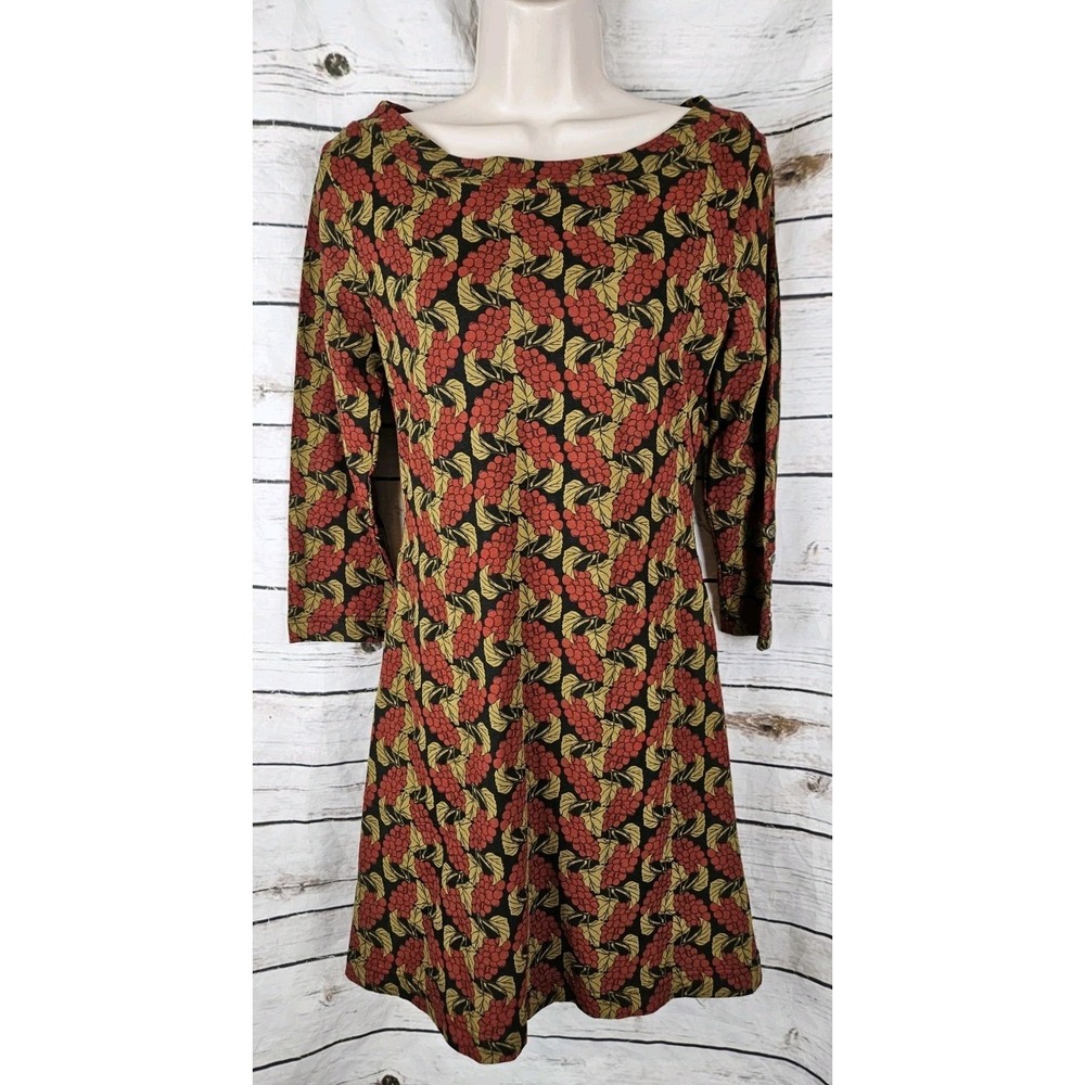 Effie's Heart Napa Print Mini Dress Tunic M Fit & Flare NEW Cotton Blend Red